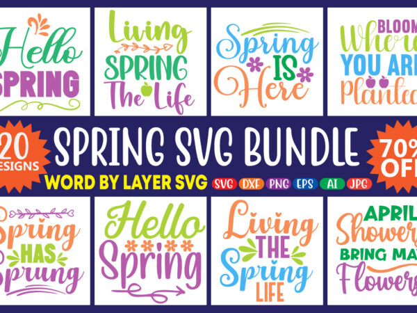 Spring svg bundle vol.2 t shirt template vector