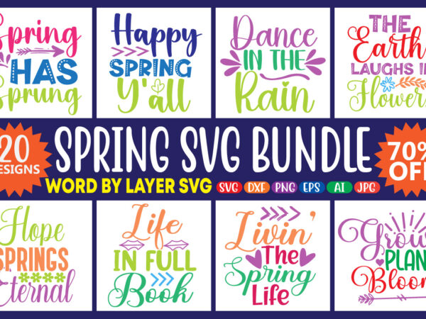 Spring svg bundle vol.4 t shirt template vector