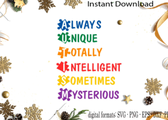 Autism Awareness Gift Idea SVG Sublimation Files