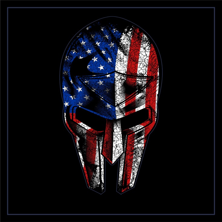 AMERICAN WARRIOR MASK ILLUSTRATION