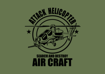 ATTACK HELICOPTER GREEN t shirt vector