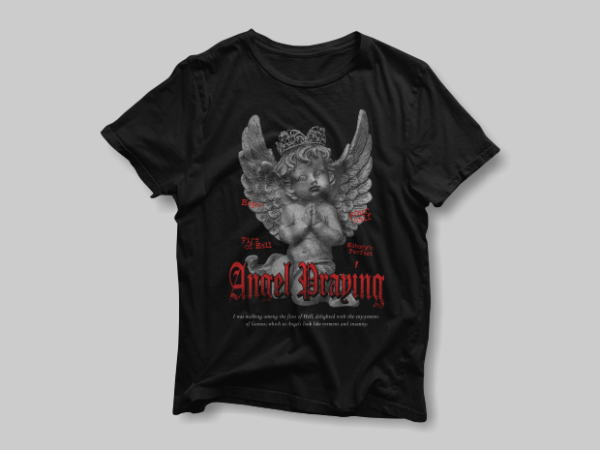 Angel praying t-shirt design