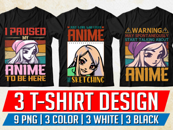 Anime lover t-shirt design png eps