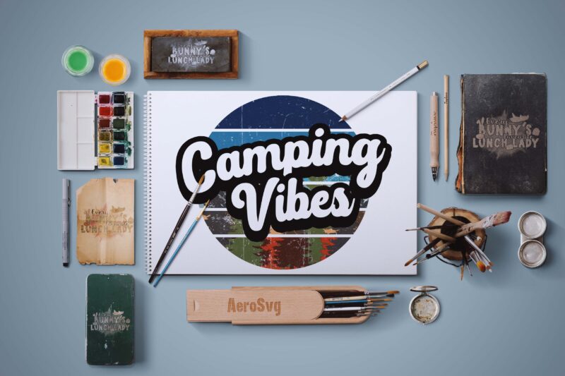 Camping Vibes Vintage Tshirt Design