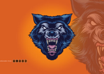 Wild wolf esport logo mascot