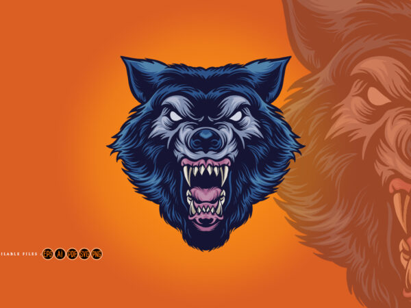 Wild wolf esport logo mascot t shirt design for sale