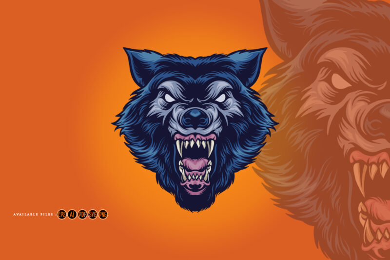 Wild wolf esport logo mascot
