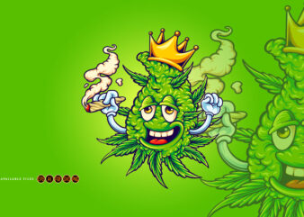 Weed crown with smoking marijuana SVG