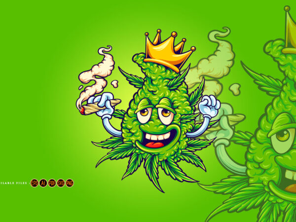 Weed crown with smoking marijuana svg t shirt design for sale