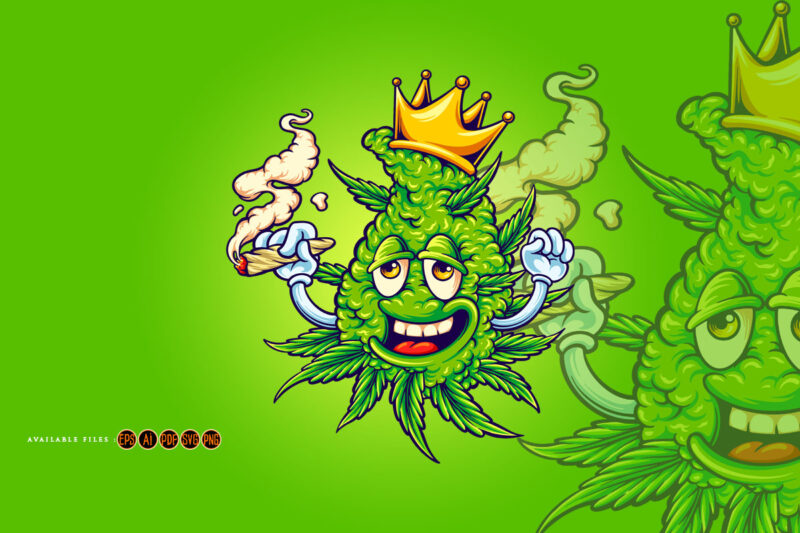 Weed crown with smoking marijuana SVG