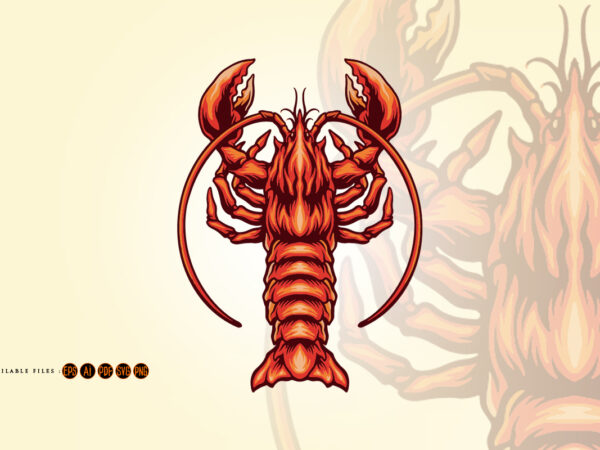 Shrimp lobster seafood logo mascot t shirt template vector