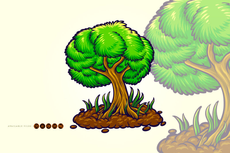 Happy arbor day green trees Illustration - Buy t-shirt designs Happy arbor day green trees Illustration - Buy t-shirt designs