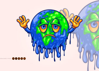 Happy world earth day with melted globe