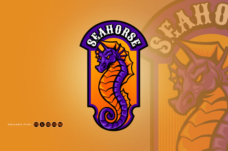 Seahorse esport logo mascot gaming