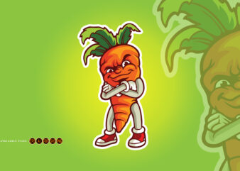 Vegetarian smile carrot logo mascot t shirt vector art