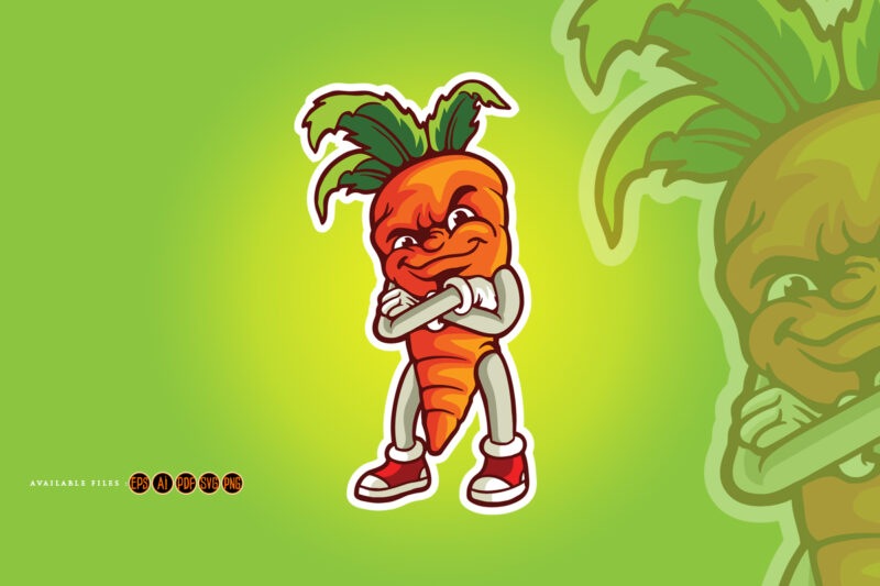 Vegetarian smile carrot logo mascot