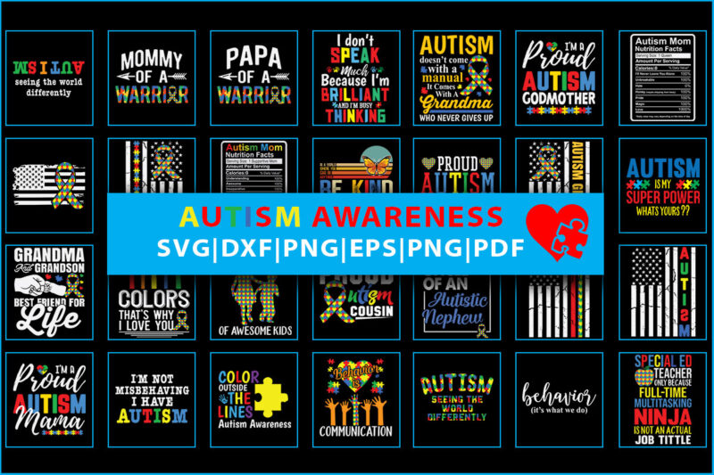 Autism Awareness T-shirt Design Bundles