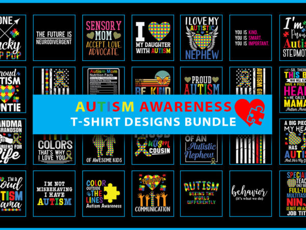 Autism awareness t-shirt design bundles