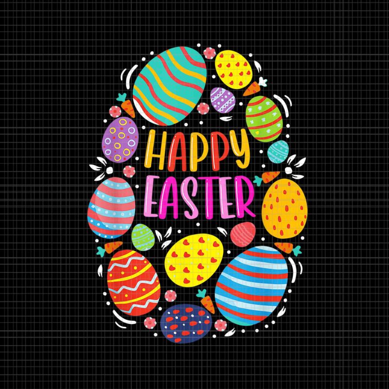 Cute Happy Easter Png, Easter Colorful Eggs Png, Happy Easter Png, Easter Day Png