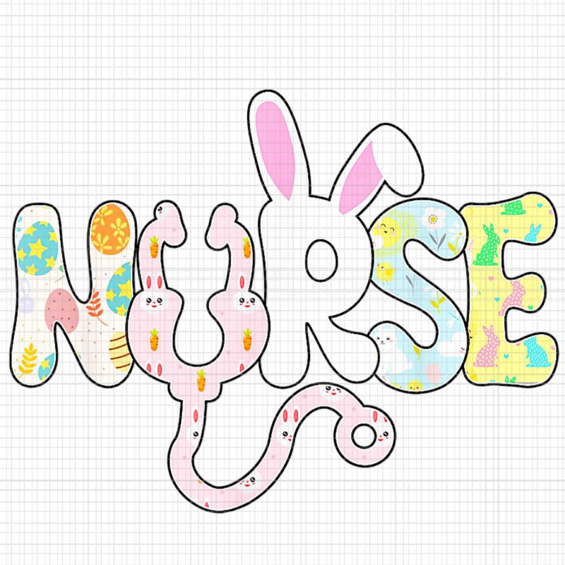 Stethoscope Scrub Nurse Life Easter Day Png, Cute Bunny With Eggs Png, Easter Day Png, Stethoscope Scrub Nurse Png
