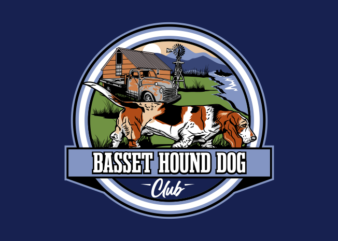 BASSET HOUND DOG CLUB BADGE t shirt template