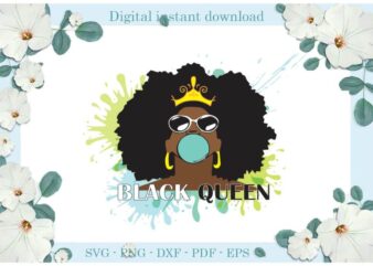Black Queen Waering Crown Gift Ideas Diy Crafts Svg Files For Cricut, Silhouette Sublimation Files, Cameo Htv Print t shirt template
