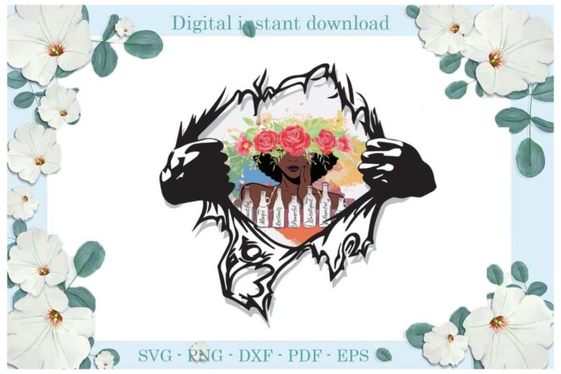 Black Girl Flower Ripping Pattern Gift Diy Crafts Svg Files For Cricut, Silhouette Sublimation Files, Cameo Htv Print