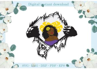 Black Girl Magic Flower On The Hair Ripping Pattern Gift Diy Crafts Svg Files For Cricut, Silhouette Sublimation Files, Cameo Htv Print t shirt template