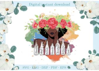Black Girl Flower Gift For Afro Queen Gifts Diy Crafts Svg Files For Cricut, Silhouette Sublimation Files, Cameo Htv Print t shirt template