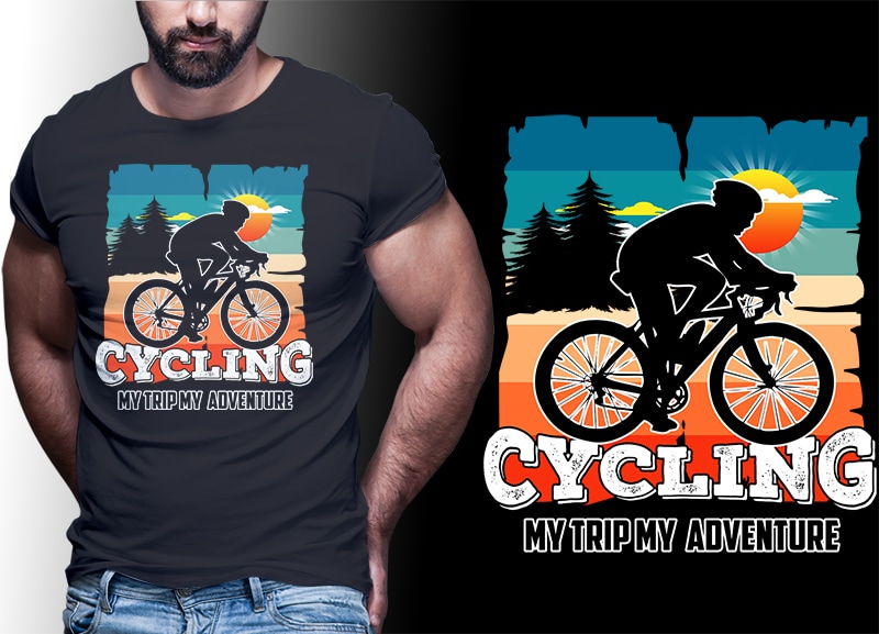 50 BICYCLE PART#01 Vintage Retro Tshirt Designs Bundle Editable