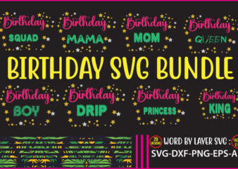 Birthday svg bundle graphic t shirt Bundle