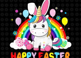 Happy Easter Cute Unicorn Png, Bunny Ears Easter Eggs Png, Bunny Unicorn Png, Happu Easter Png, Easter Day Png, Bunny Vector