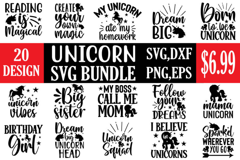 unicorn svg bundle