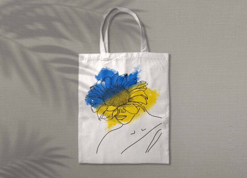 Ukraine Girl With Sunflower Tshirt Design