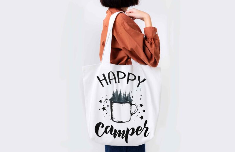 Happy Camper Mountain Cup Tshirt Design