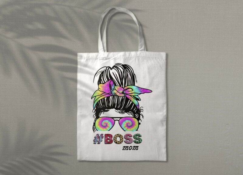 Boss Mom Messy Bun Tshirt Design