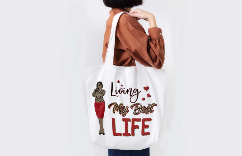 Red Living My Best Life Tshirt Design