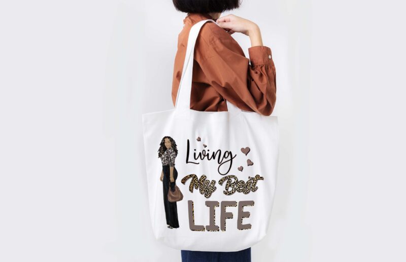 Brown Living My Best Life Tshirt Design