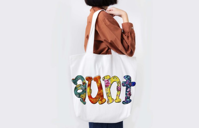 Aunt Flower Pattern Tshirt Design