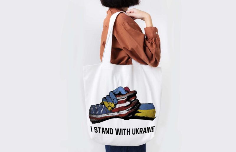 I Stand With Ukraine American Tshirt Design