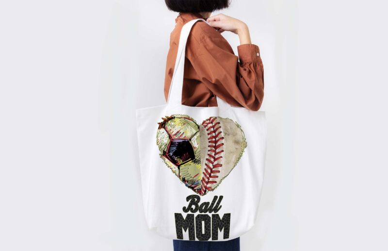 Ball Mom Heart Tshirt Design