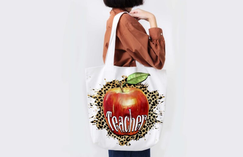 Leopard Apple Teacher Tshirt Design