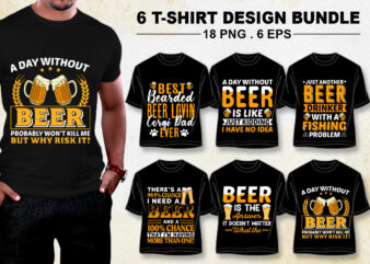 Beer Lover T-Shirt Design Bundle PNG EPS