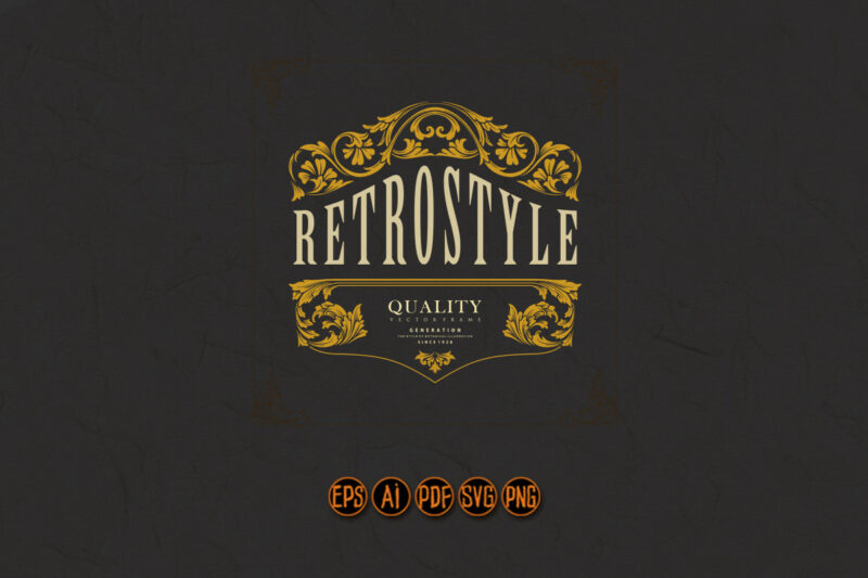 Luxury retro badge flourish ornaments