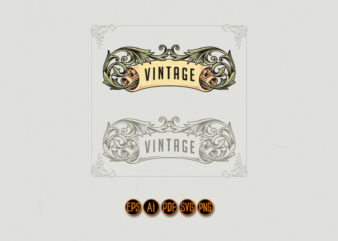 Luxury vintage ornament logo design