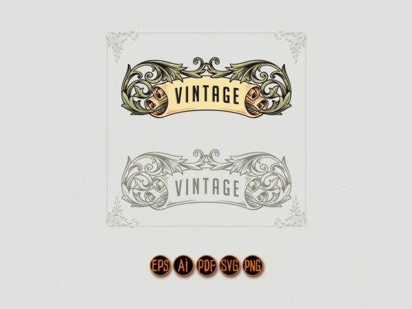 Luxury vintage ornament logo design