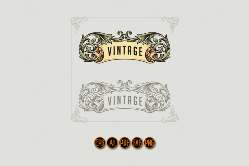 Luxury vintage ornament logo design