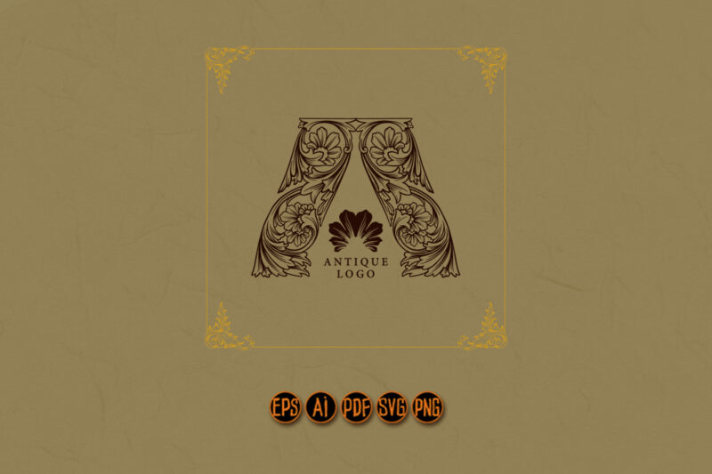 Elegant antique logo flourish ornate