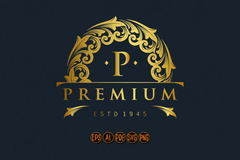 Elegant luxury gold badge logo svg