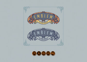 Luxury elegant vintage emblem ornaments t shirt vector graphic
